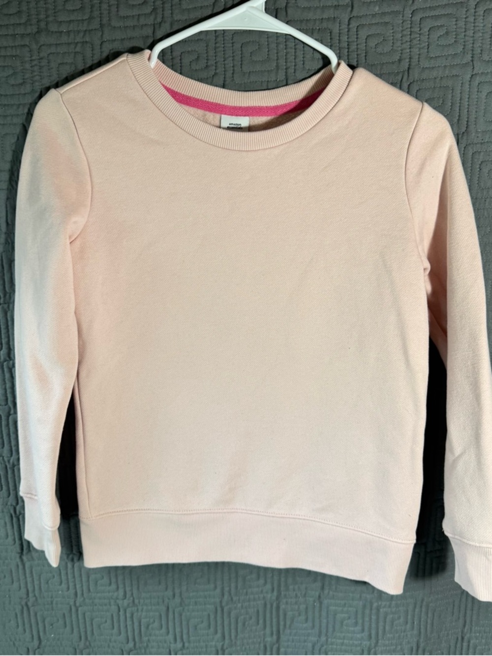 Amazon Essentials Pullover Sweater Girls Large (10) Pink Cotton Blend